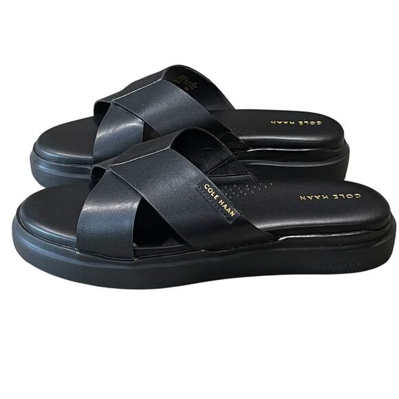Cole Haan Women's Grandpro Rally Criss Cross Slide Sandals Size 8B in Black - Picture 4 of 9